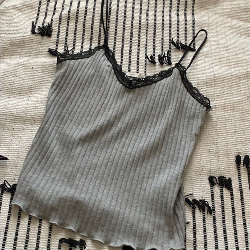 Grey Lace Tank Top